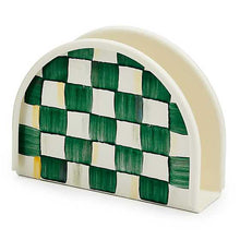 Load image into Gallery viewer, Emerald Check Enamel Napkin Holder
