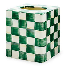 Load image into Gallery viewer, Emerald Check Boutique Tissue Box Cover
