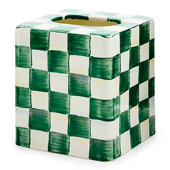 Emerald Check Boutique Tissue Box Cover