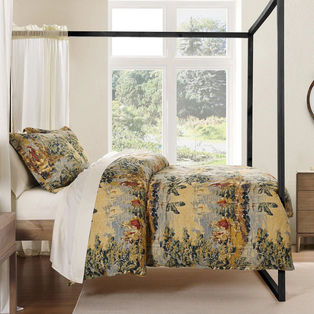 PROVENCE WASHED LINEN BEDDING SET- SUPER KING WITH DUVET FILLER