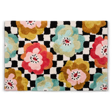 Load image into Gallery viewer, Checkerboard in Bloom Bath Rug
