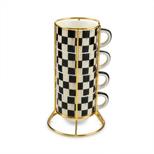 Load image into Gallery viewer, Courtly Check Cappuccino Cup Tower
