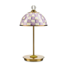 Load image into Gallery viewer, Violet Check LED Rechargeable Dome Table Lamp
