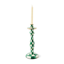 Load image into Gallery viewer, Emerald Check Large Candlestick
