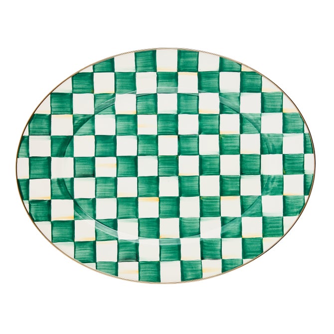 Emerald Check Large Oval Platter