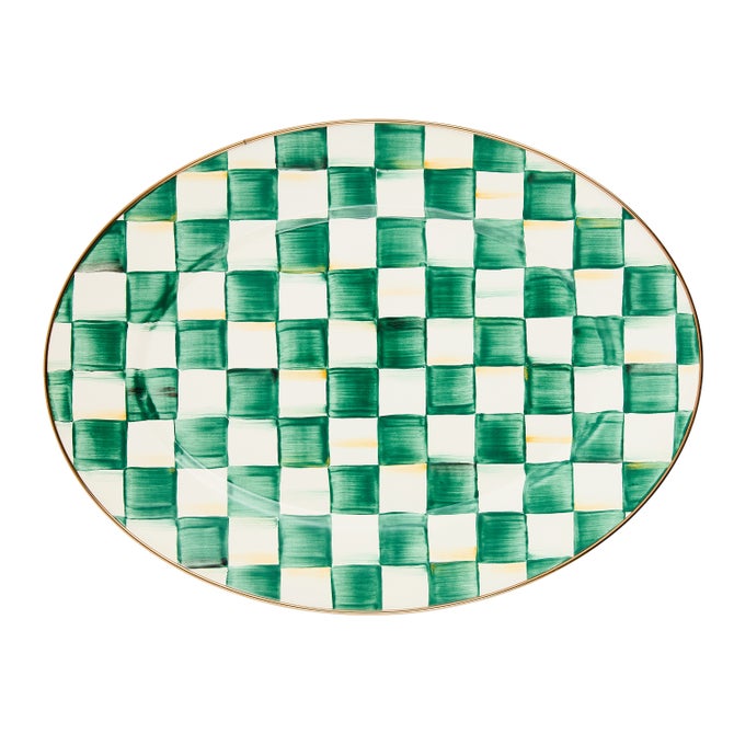 Emerald Check Medium Oval Platter