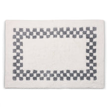 Load image into Gallery viewer, Grey Check Hotel Bath Rug
