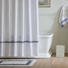 Load image into Gallery viewer, Indigo Blue Check Hotel Bath Rug
