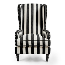 Load image into Gallery viewer, Marquee Black Stripe Chenille Wing Chair
