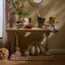Load image into Gallery viewer, Mocha Brass &amp; Ceramic Console Table
