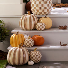Load image into Gallery viewer, Mocha Check Mini Pumpkin
