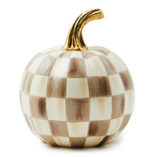 Load image into Gallery viewer, Mocha Check Mini Pumpkin
