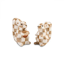 Load image into Gallery viewer, Mocha Check Squirrel Salt &amp; Pepper Set

