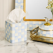 Load image into Gallery viewer, Sky Check Boutique Tissue Box Cover
