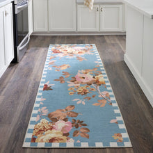 Load image into Gallery viewer, Slate Wild Rose 2'6" x 8' Washable Runner
