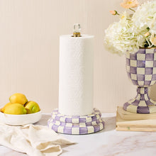 Load image into Gallery viewer, Violet Check Paper Towel Holder
