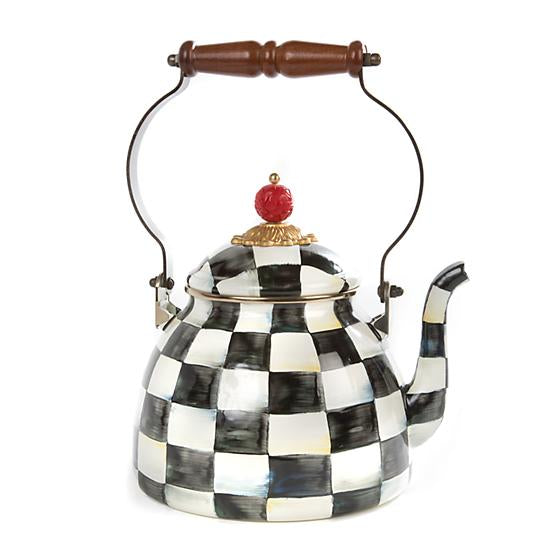 Courtly Check Enamel Tea Kettle - 2 Quart