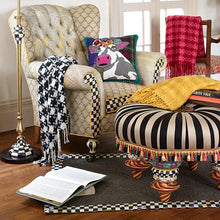 Load image into Gallery viewer, Houndstooth Throw - Black &amp; Ivory
