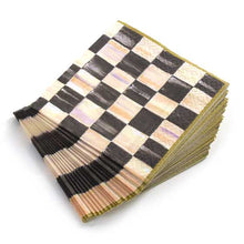 Load image into Gallery viewer, Courtly Check Paper Napkins - Cocktail - Gold
