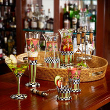 Load image into Gallery viewer, Courtly Check Rattan &amp; Enamel Party Tray
