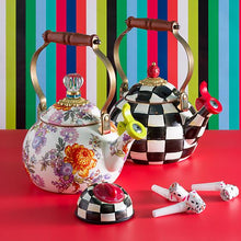 Load image into Gallery viewer, Courtly Check Enamel Whistling Tea Kettle
