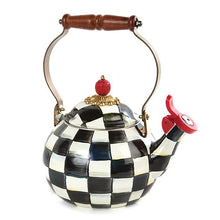 Load image into Gallery viewer, Courtly Check Enamel Whistling Tea Kettle
