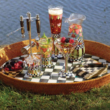 Load image into Gallery viewer, Courtly Check Rattan &amp; Enamel Party Tray
