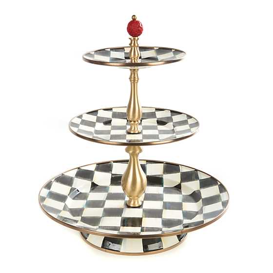 Courtly Check Enamel Three Tier Sweet Stand