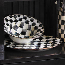 Load image into Gallery viewer, Courtly Check Enamel Serving Platter

