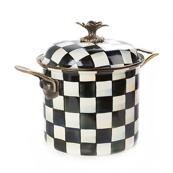 Courtly Check Enamel 7 Qt. Stockpot